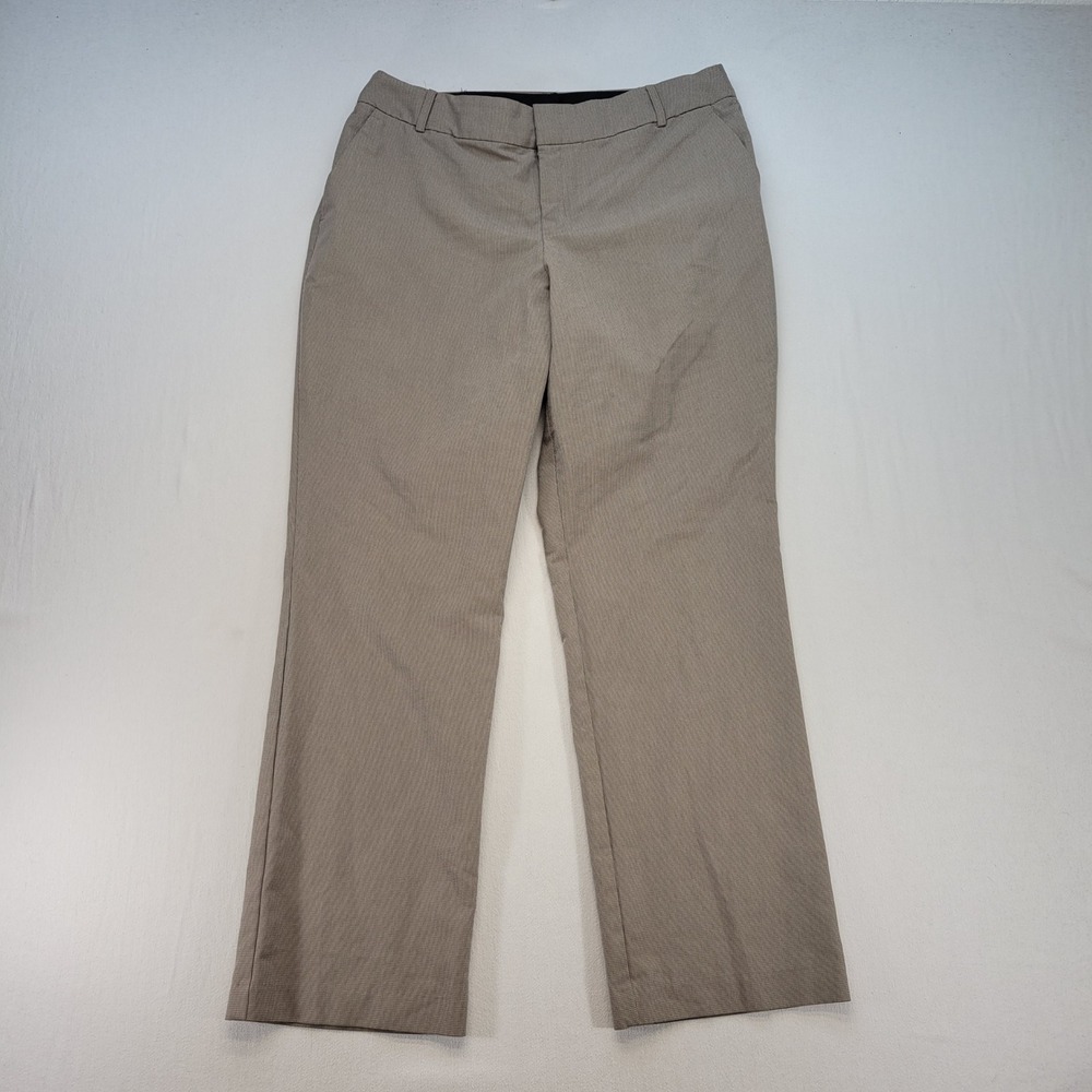 Nine West Pants Womens 16 Tan Barely Bootcut Dress Trousers Micro Houndstooth